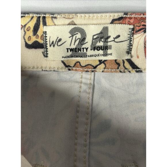 Free People Women Float On Flare Jeans Printed Butterflies Size 24 - Picture 7 of 16